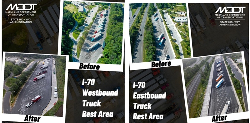 I-70 South Mountain truck stop projects before and after