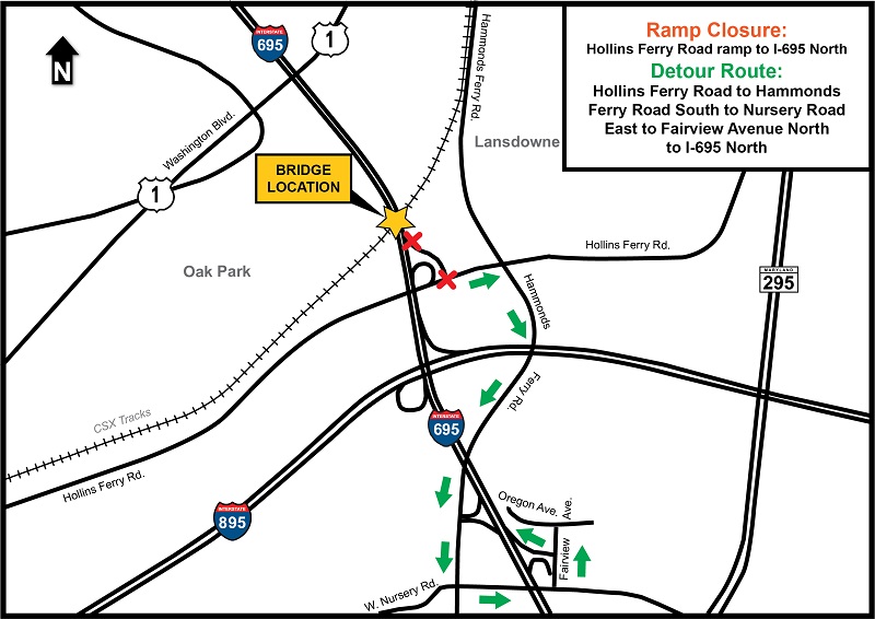 CSX Rail Over I 695 and Hollins Ferry Road