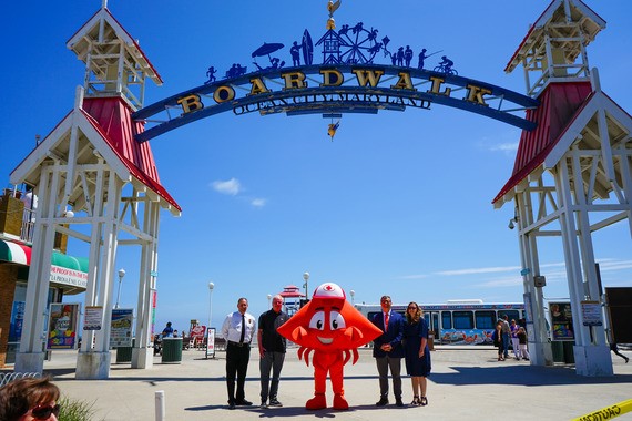 Ocean City Police Department Chief Ross Buzzuro, Ocean City Mayor Richard Meehan, State Highway Administrator Will Pines and MVA Administrator Chrissy Nizer