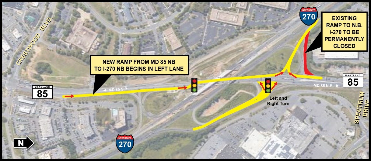 new ramps for I-270 and MD 85