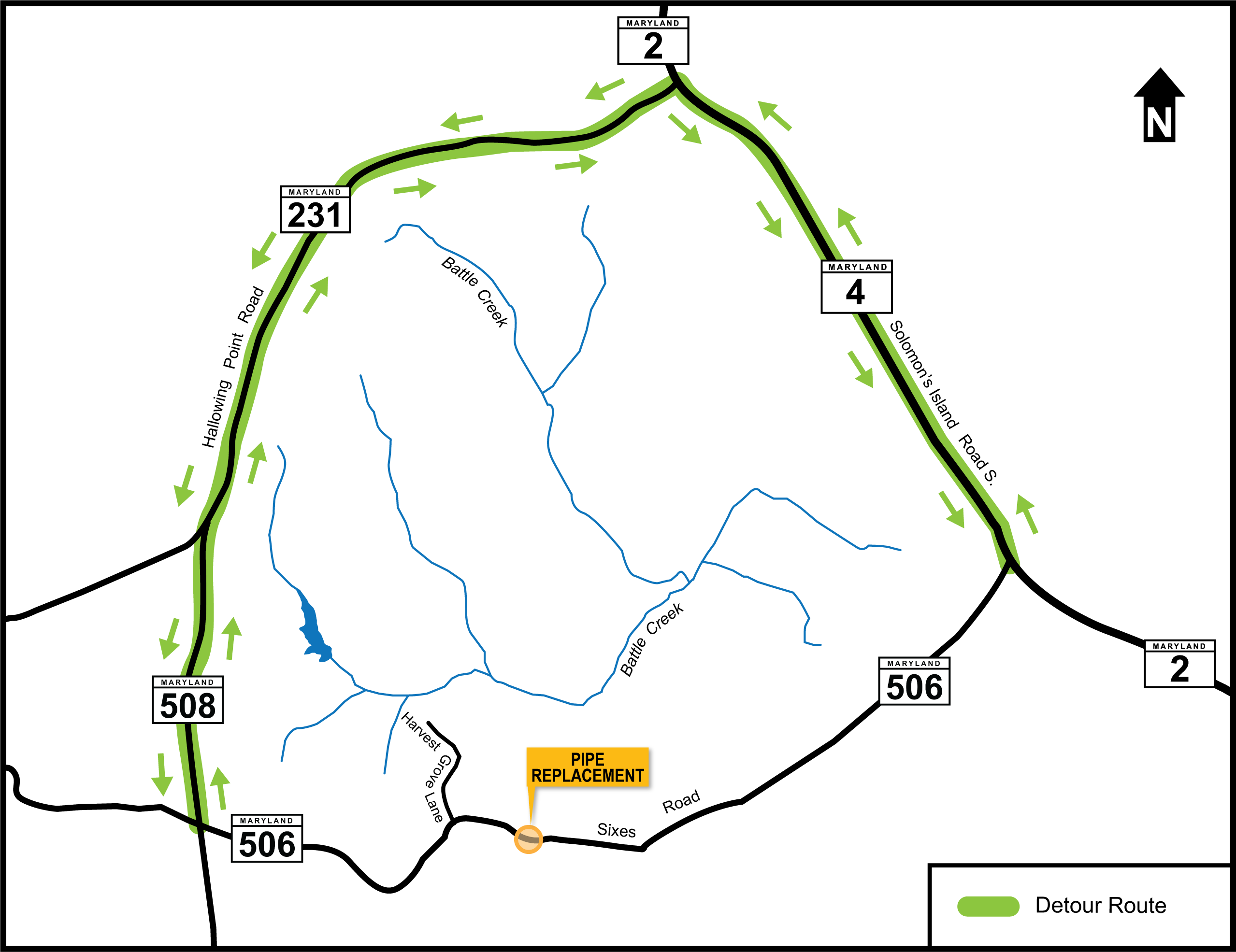 Map of traffic changes