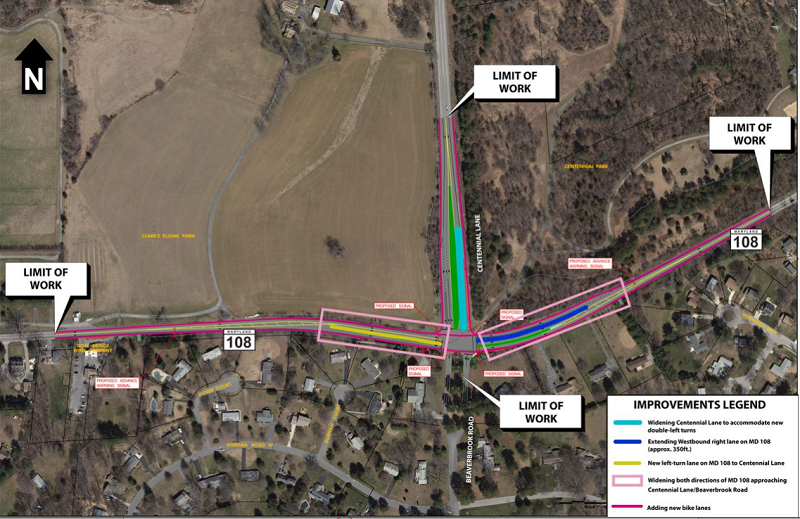 MD 108 Improvements Legend