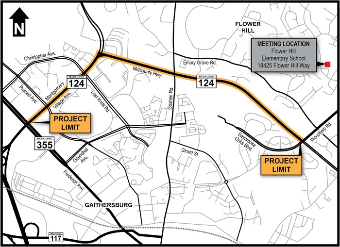 MD 124 public meeting and project limits