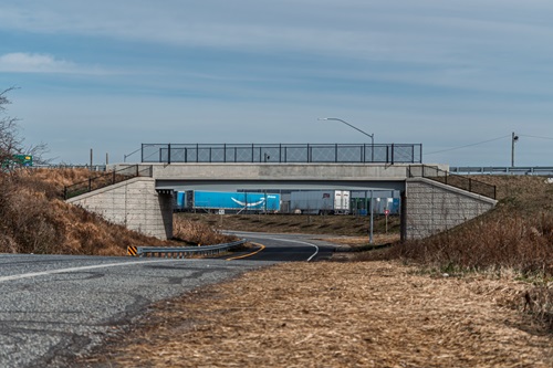 Southbound Wharf Road left-turn ramp to MD 151 (Middle bridge)