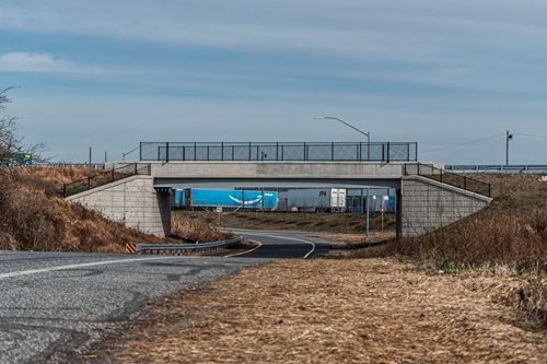 Southbound Wharf Road left-turn ramp to MD 151 (Middle bridge)