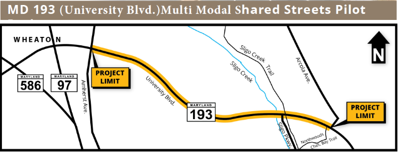 MD 193 Shared Streets Map