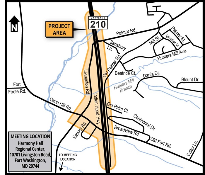MD 210 Interchange map