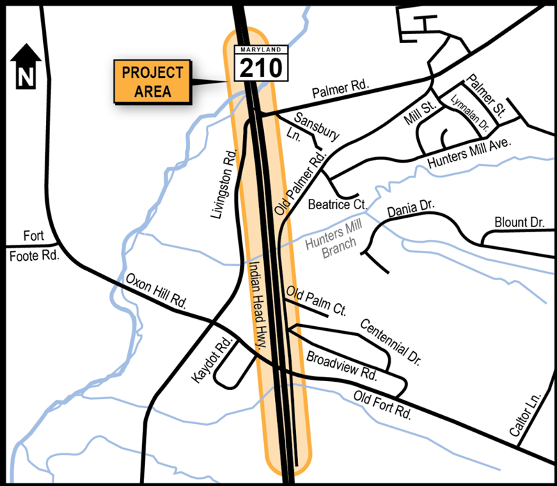 MD 210 project area map