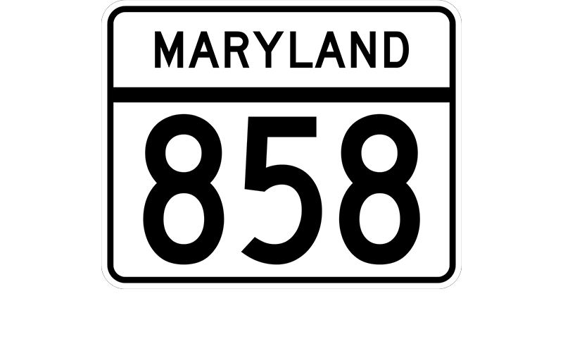 MD 858 sign