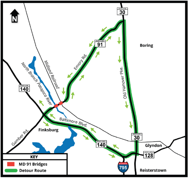 MD 91 detour