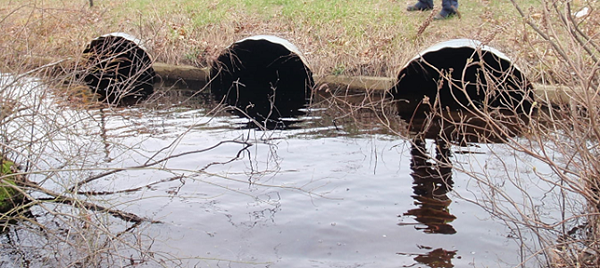 metal culvert pipes under US 50 in Vienna