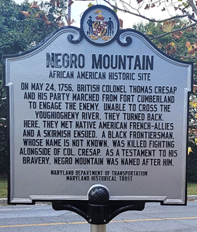 Negro Mountain Historical Marker