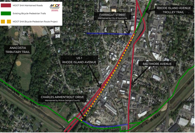 Rhode Island Avenue Trolley Trail map