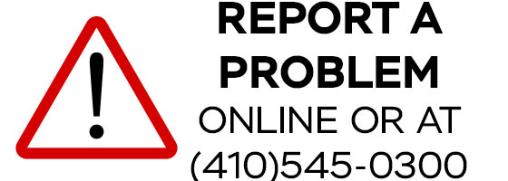 Report a problem online or by phoning Maryland State Highway Administration