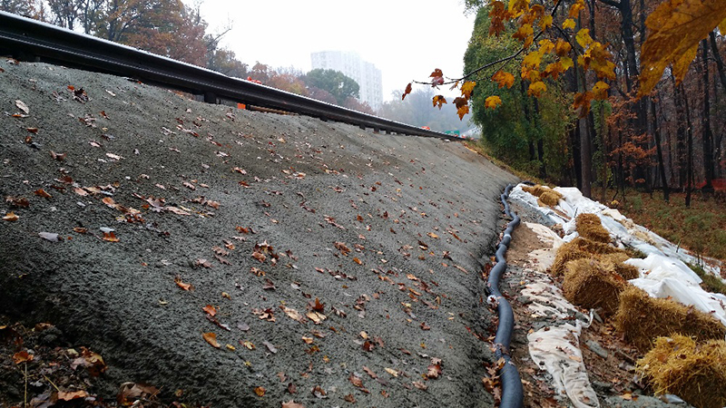 Examples of “Soil Nailing” a slope adjacent to US 29 in Montgomery County, fall 2014