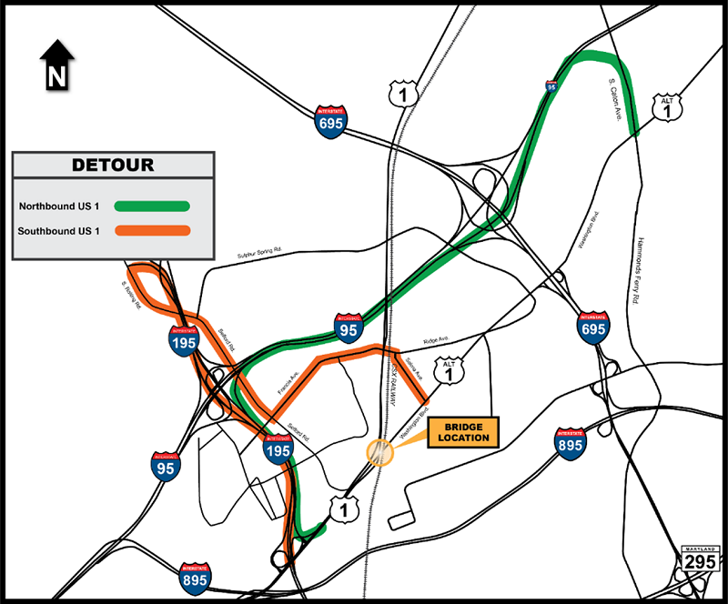 Washington Boulevard Detour Over CSX Rail