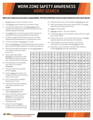 Work Zone Safety Word Search