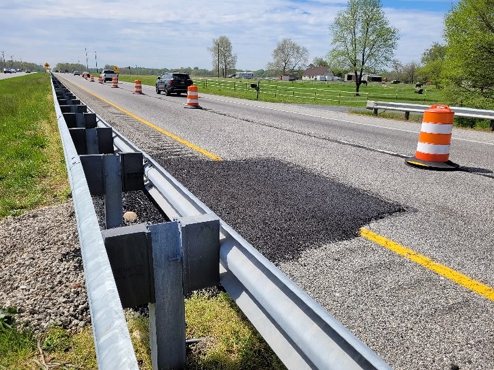 Patch work where erosion was found on US 50 East