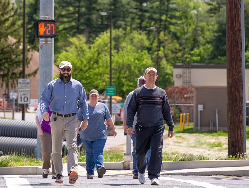 Pedestrians in crosswalk