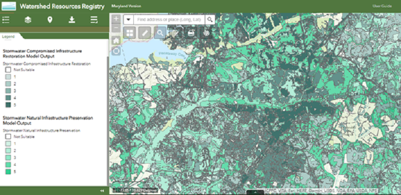 Watershed Resource Registry map