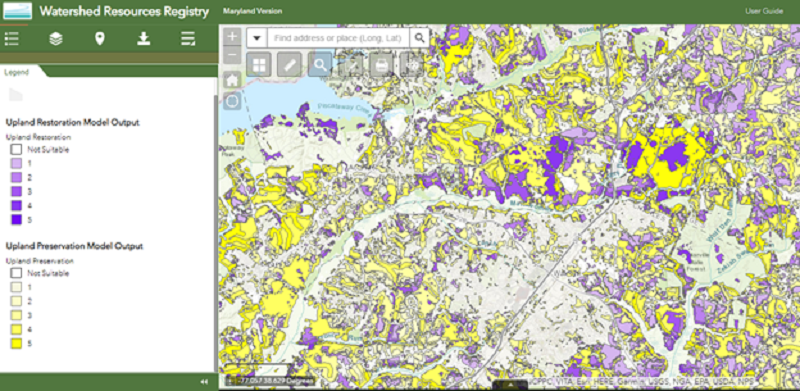 Watershed Resource Registry Upland Restoration Model