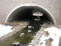 Culvert carries a stream