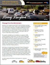 Moving Maryland, traffic incident management newsletter