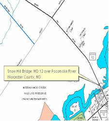 Location map of Snow Hill Bridge